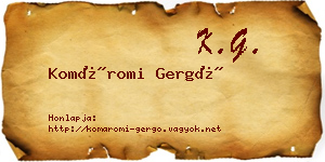 Komáromi Gergő névjegykártya